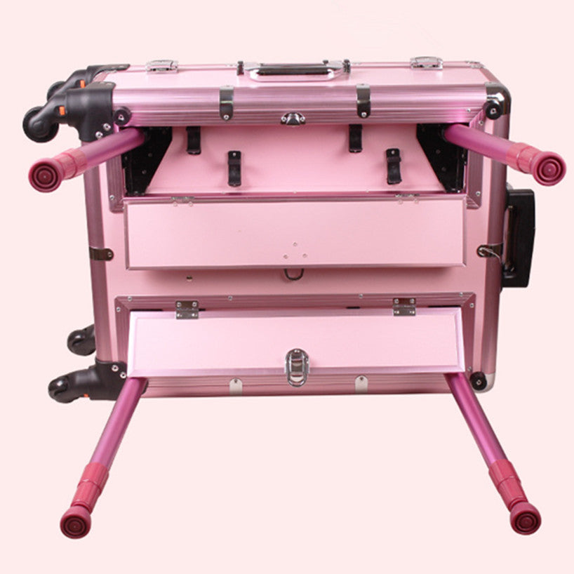 Valise Studio Make-up Trolley - Table de maquillage Professionnel avec Ampoules