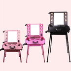 Valise Studio Make-up Trolley - Table de maquillage Professionnel avec Ampoules