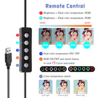Ring light Arc en Ciel avec Trépied & 3 Supports - Anneau Lumineux LED pour Vidéo Maquillage Youtube Tiktok Photo- 14 Pouces