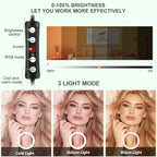 Ring light Arc en Ciel avec Trépied & 3 Supports de téléphone- Anneau Lumineux LED pour Vidéo Maquillage Youtube Tiktok Photo- 16 Pouces