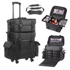 Valise Trolley - Maquillage Professionnel - Beauty Case Trolley - Multi Rangement
