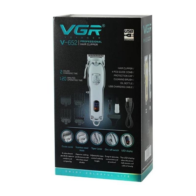 VGR V-652 Tondeuse à cheveux Professionnelle Rechargeable- Affichage Digital