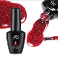 AS Vernis Semi Permanent UV/ LED - Rouge Pailleté