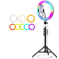 Ring light Arc en Ciel avec Trépied - Anneau Lumineux LED pour Vidéo Maquillage Youtube Tiktok Photo- 10 Pouces