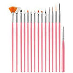 15 Pièces - Brosse Pinceau Ongle Décor Liner Nail Art