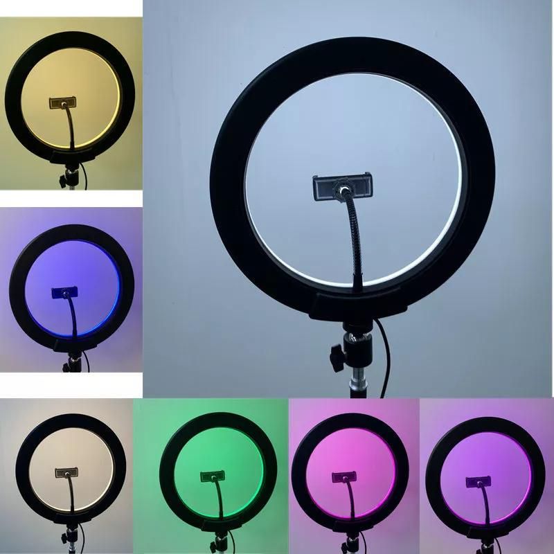 Ring light Arc en Ciel avec Trépied - Anneau Lumineux LED pour Vidéo Maquillage Youtube Tiktok Photo- 10 Pouces