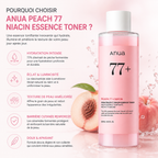 ANUA Peach 77 Niacin Essence Toner – Toner Essence Éclat & Hydratation Intense