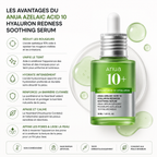 ANUA Azelaic Acid 10 Hyaluron Redness Soothing Serum – Sérum Apaisant Anti-Rougeurs