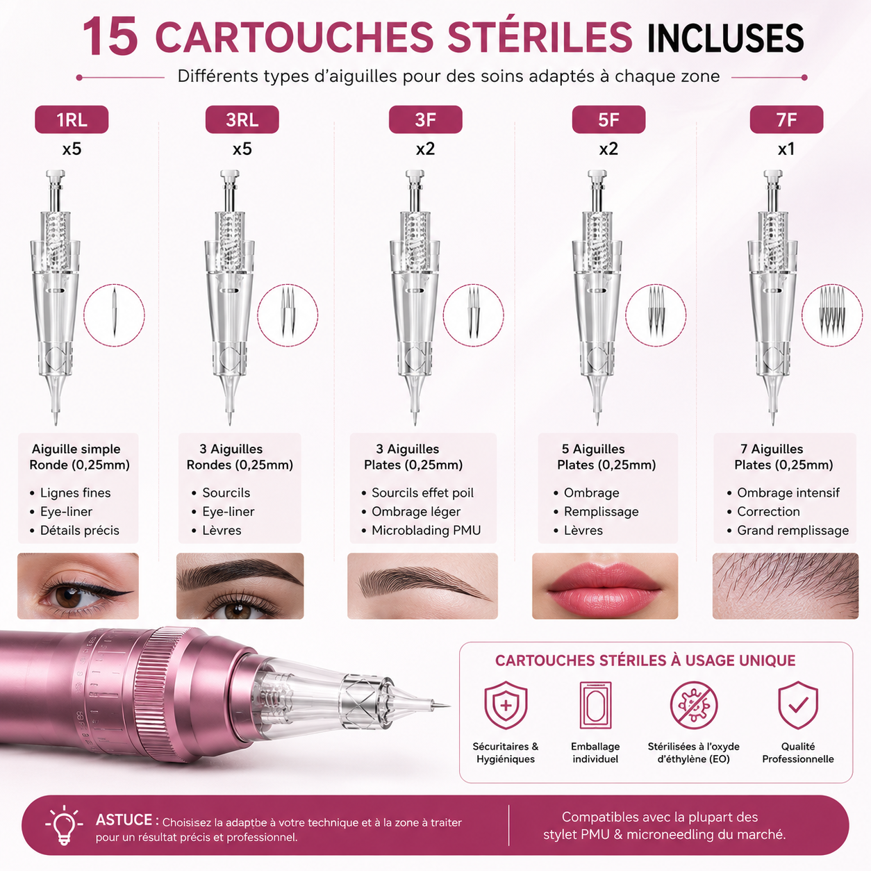 Stylo Dermographe PMU Professionnel Sans Fil Rechargeable – Microneedling, Sourcils, Lèvres & Maquillage Permanent