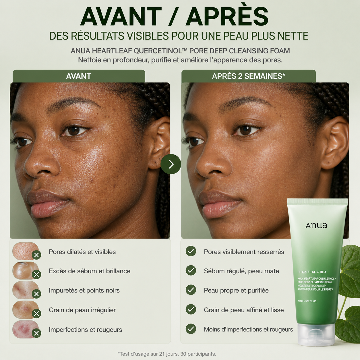 ANUA Heartleaf Quercetinol Pore Deep Cleansing Foam – Mousse Nettoyante Purifiante – 150ml