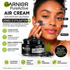 Garnier Pure Active Air Cream – Soin Matifiant Quotidien 3-en-1 AHA + BHA Enrichi En Charbon