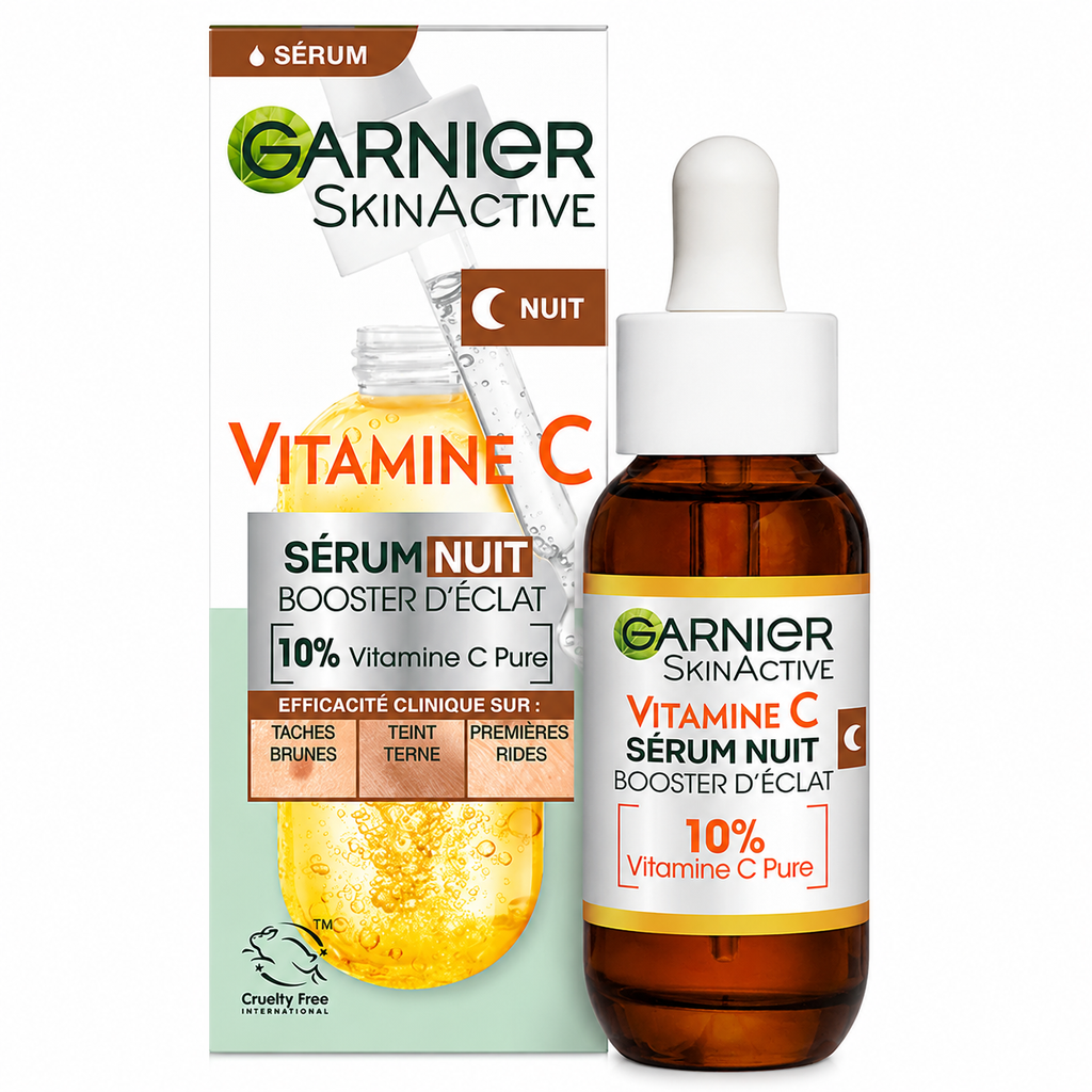 Garnier SkinActive Vitamine C – Sérum Nuit Booster D’Éclat 10% Vitamine C Pure