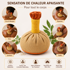 Balle de Massage Chauffante aux Grains, Sel & Herbes Naturelles – Compresse Thermique Relaxante 500g