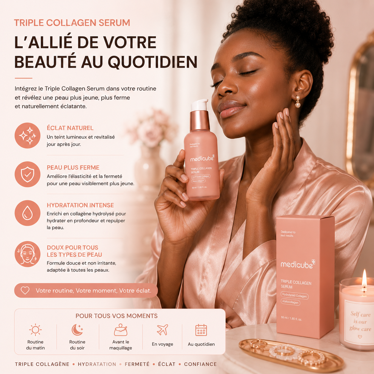Medicube Triple Collagen Serum – Sérum Repulpant Et Hydratant Au Triple Collagène – 55 ml