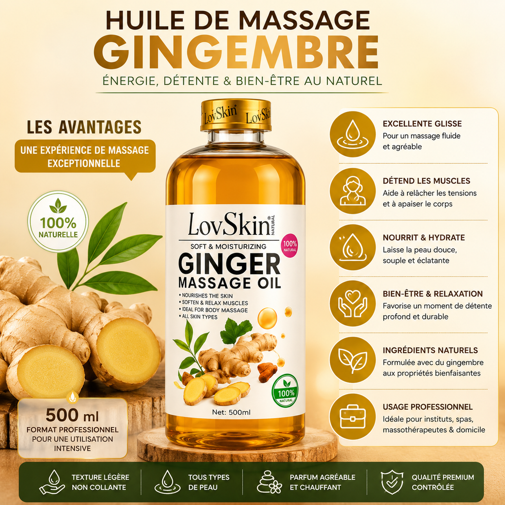 Huile De Massage Gingembre LovSkin - Ginger Massage Oil 500 ml