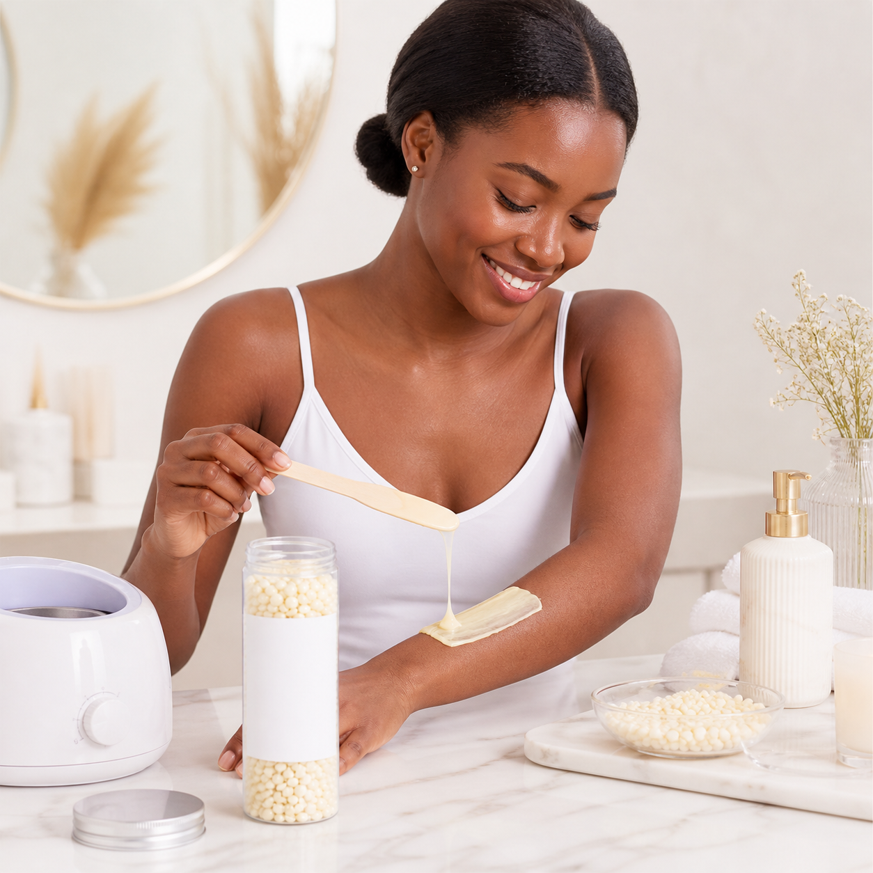 Cire Pelable en Perles Blanches – Épilation Sans Bandes Haute Précision