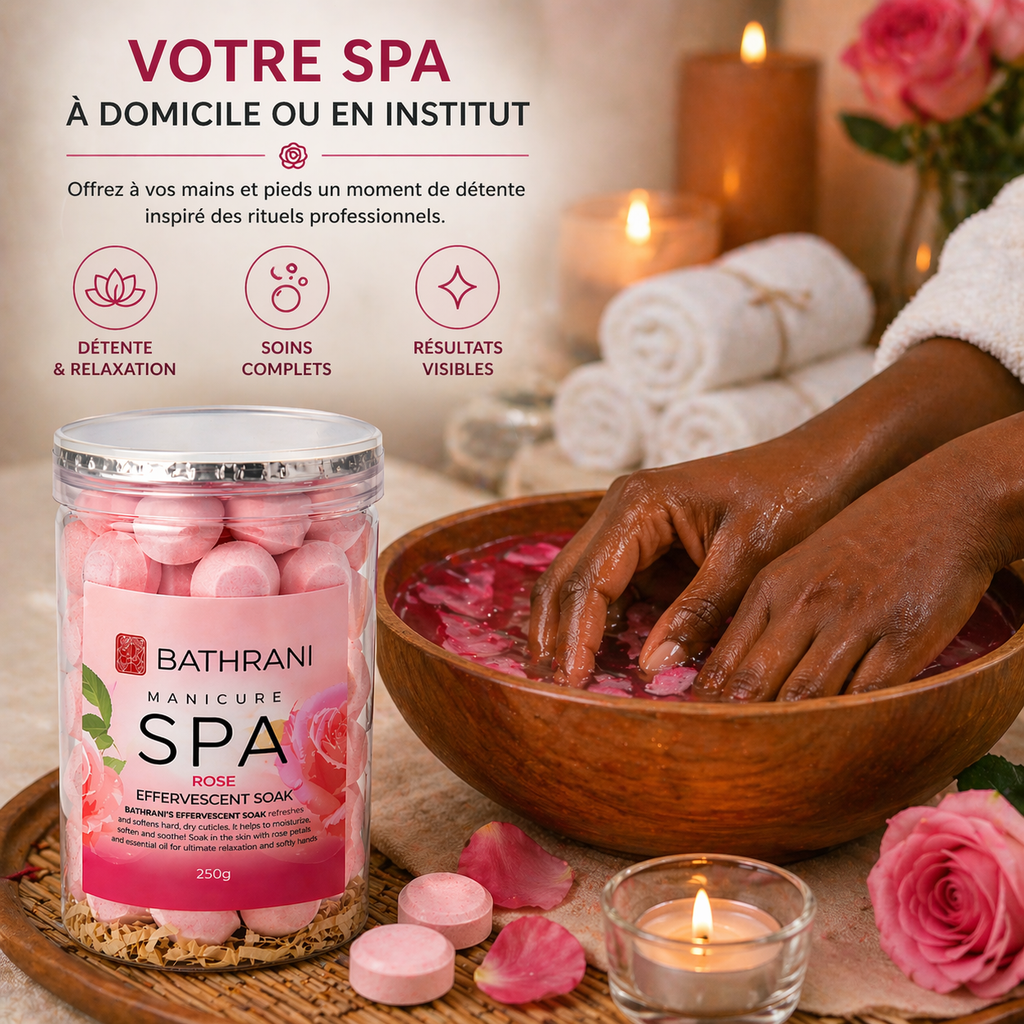 Billes Effervescentes Spa Rose 250g – Bain Mains & Pieds Hydratant & Relaxant