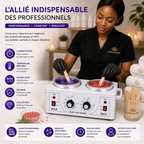 Chauffe-Cire Double Cuve Professionnel – Appareil Épilation 2 Bacs Réglables