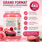 Sel de Bain Epsom Cristallin Rose Bulgare 4Kg – Bain Relaxant Corps, Mains et Pieds SPA Professionnel