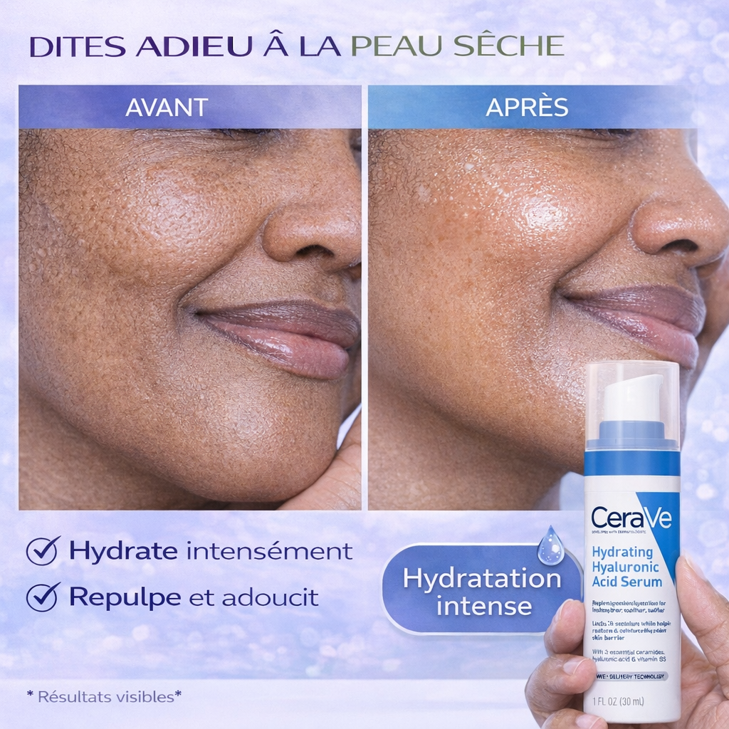 CeraVe Sérum Hydratant Acide Hyaluronique – Hydrate & Repulpe – Peaux Normales à Sèches 30ml