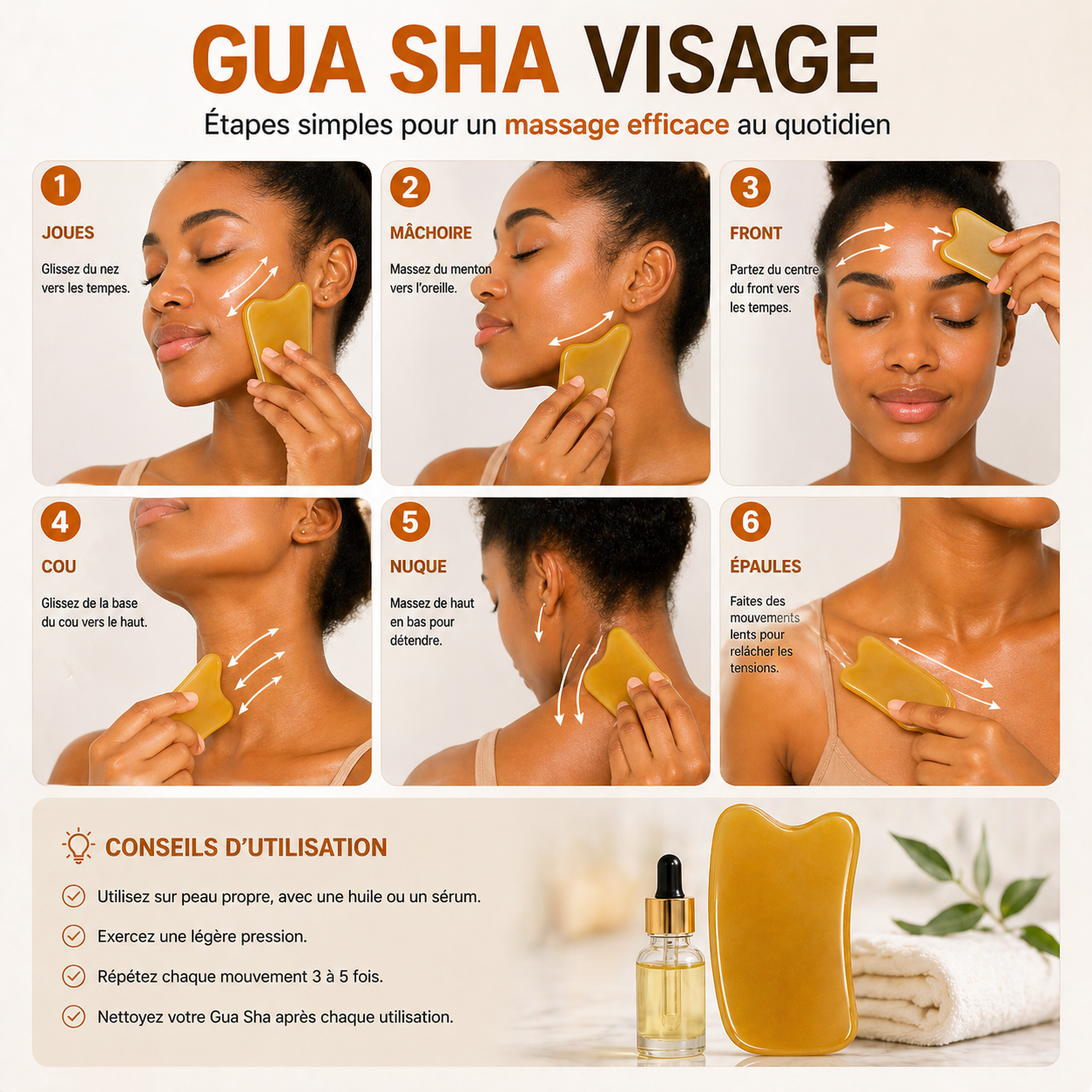Gua Sha Visage en Résine – Outil de Massage & Réflexologie – Anti-Stress, Peau Lisse & Éclat Naturel