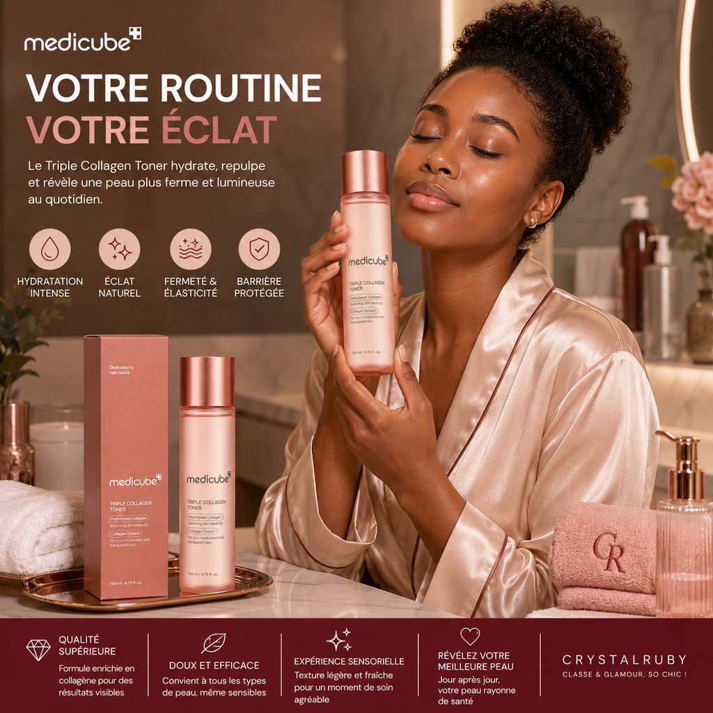 Medicube Triple Collagen Toner – Tonique Hydratant Au Triple Collagène Pour Une Peau Repulpée Et Éclatante – 140 ml