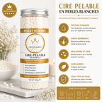 Cire Pelable en Perles Blanches – Épilation Sans Bandes Haute Précision