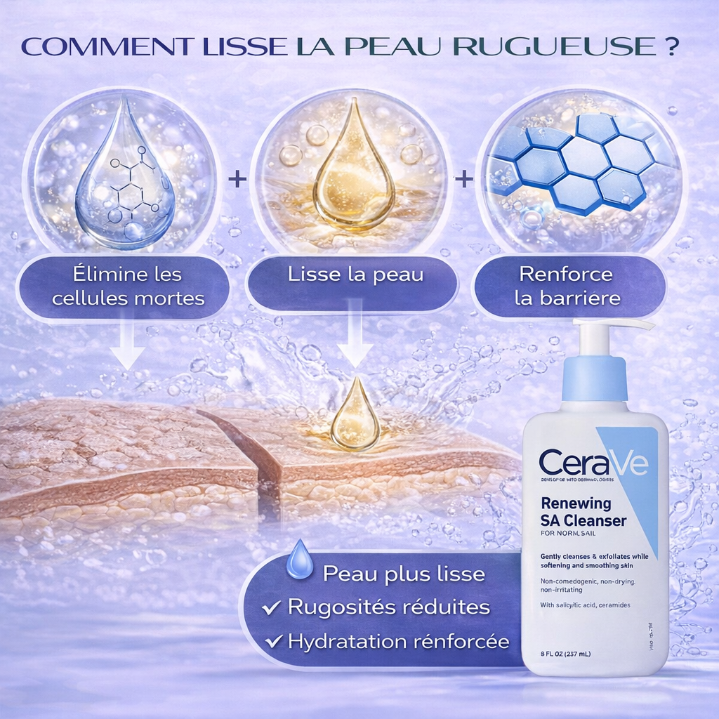CeraVe Nettoyant Régénérant SA – Exfolie & Lisse la Peau – Peaux Normales 237ml