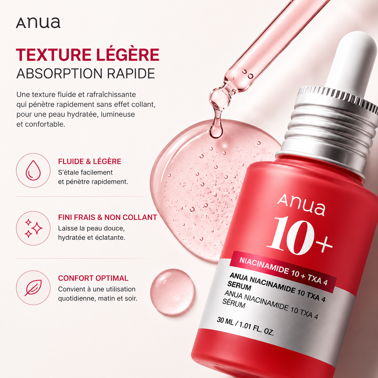 ANUA Niacinamide 10 + TXA 4 Serum – Sérum Éclat Anti-Taches – 30ml