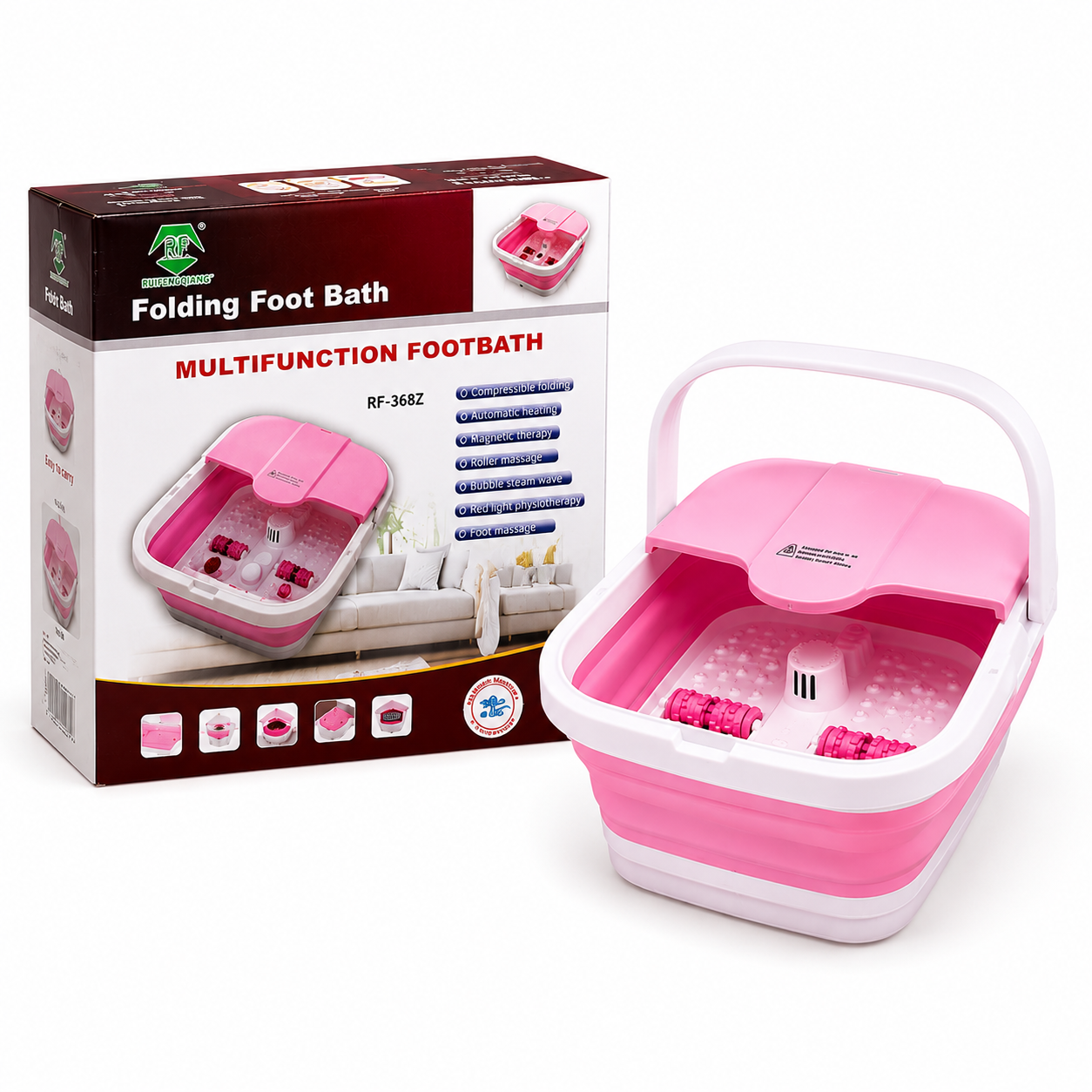 Bain de Pied Pliable Chauffant Multifonction RF-368Z – Spa Relaxant Massage & Bulles