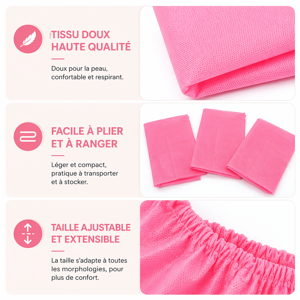 Lot de 10 Robes Jetables Femme Non Tissées – Serviette SPA Usage Unique Élastique – Idéale Institut, Massage, Hammam (Lot Économique)