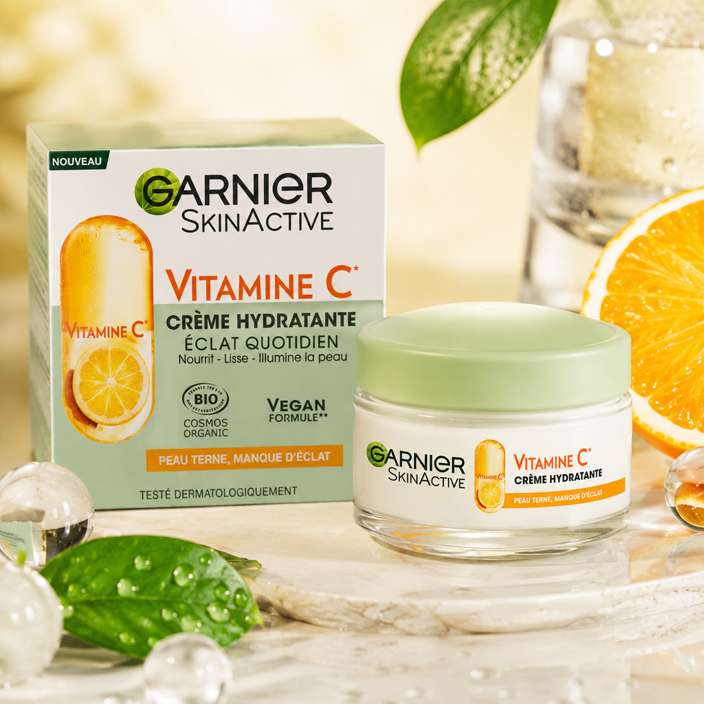 Garnier SkinActive Vitamine C – Crème Hydratante Certifiée Bio Éclat Quotidien