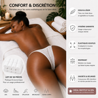 Lot de 50 Culottes String Jetables Blanches – Sous-Vêtements Spa & Soins Esthétiques