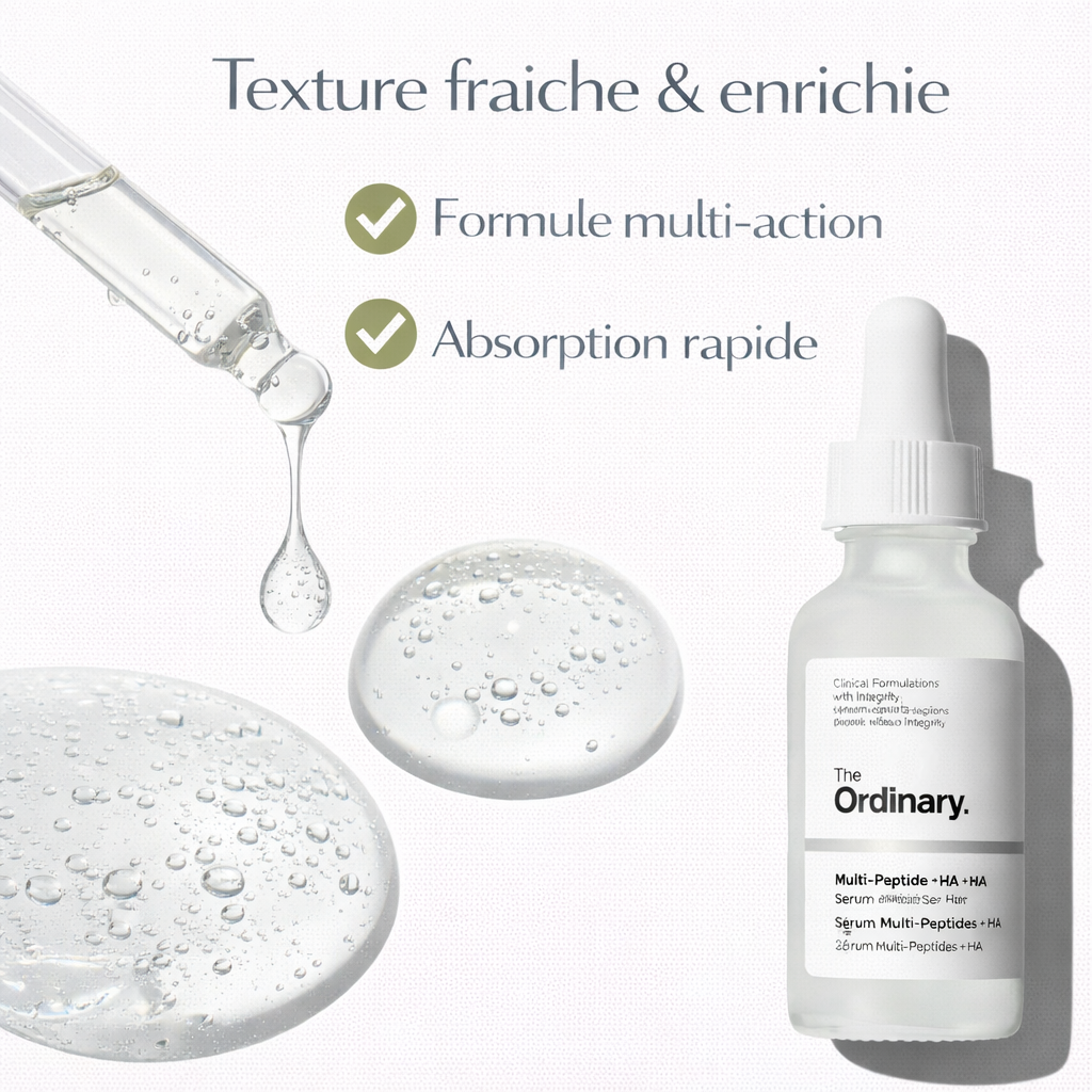Sérum Multi-Peptides + Acide Hyaluronique The Ordinary (60ml) – Anti-Âge Global & Peau Repulpée