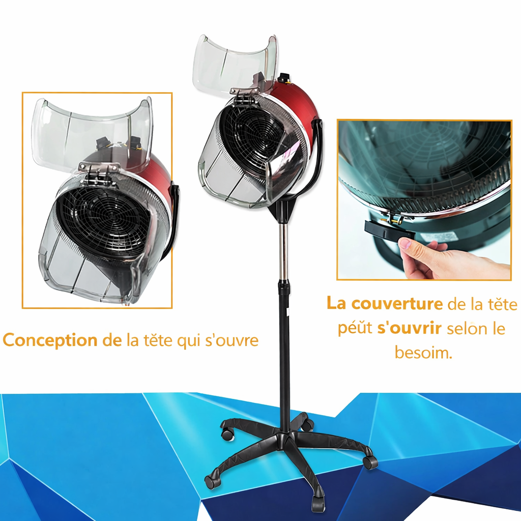 Casque Sèche-Cheveux Professionnel sur Pied EQUATOR – 3000W avec Minuterie & Air Froid