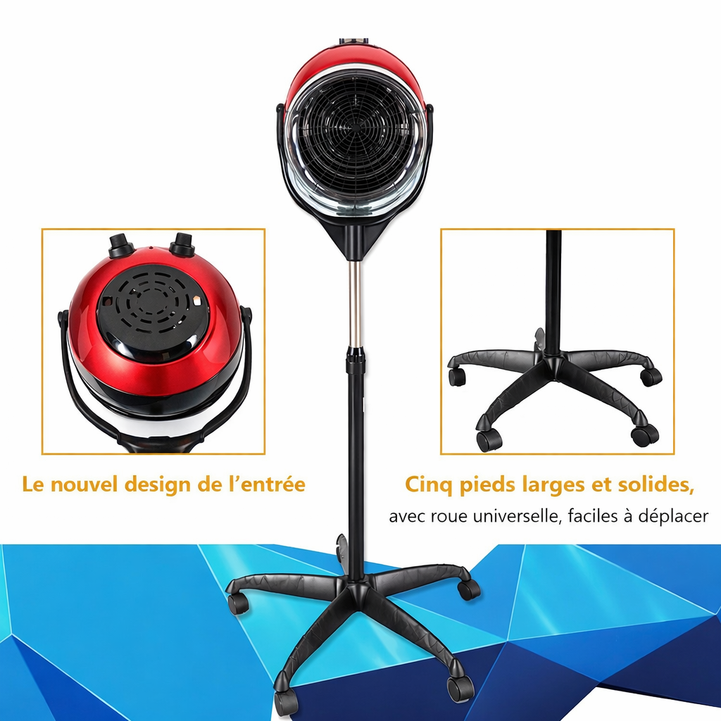 Casque Sèche-Cheveux Professionnel sur Pied EQUATOR – 3000W avec Minuterie & Air Froid