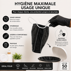 Lot de 50 Culottes String Jetables Noires – Sous-Vêtements Spa & Soins Esthétiques