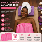 Lot de 10 Robes Jetables Femme Non Tissées – Serviette SPA Usage Unique Élastique – Idéale Institut, Massage, Hammam (Lot Économique)