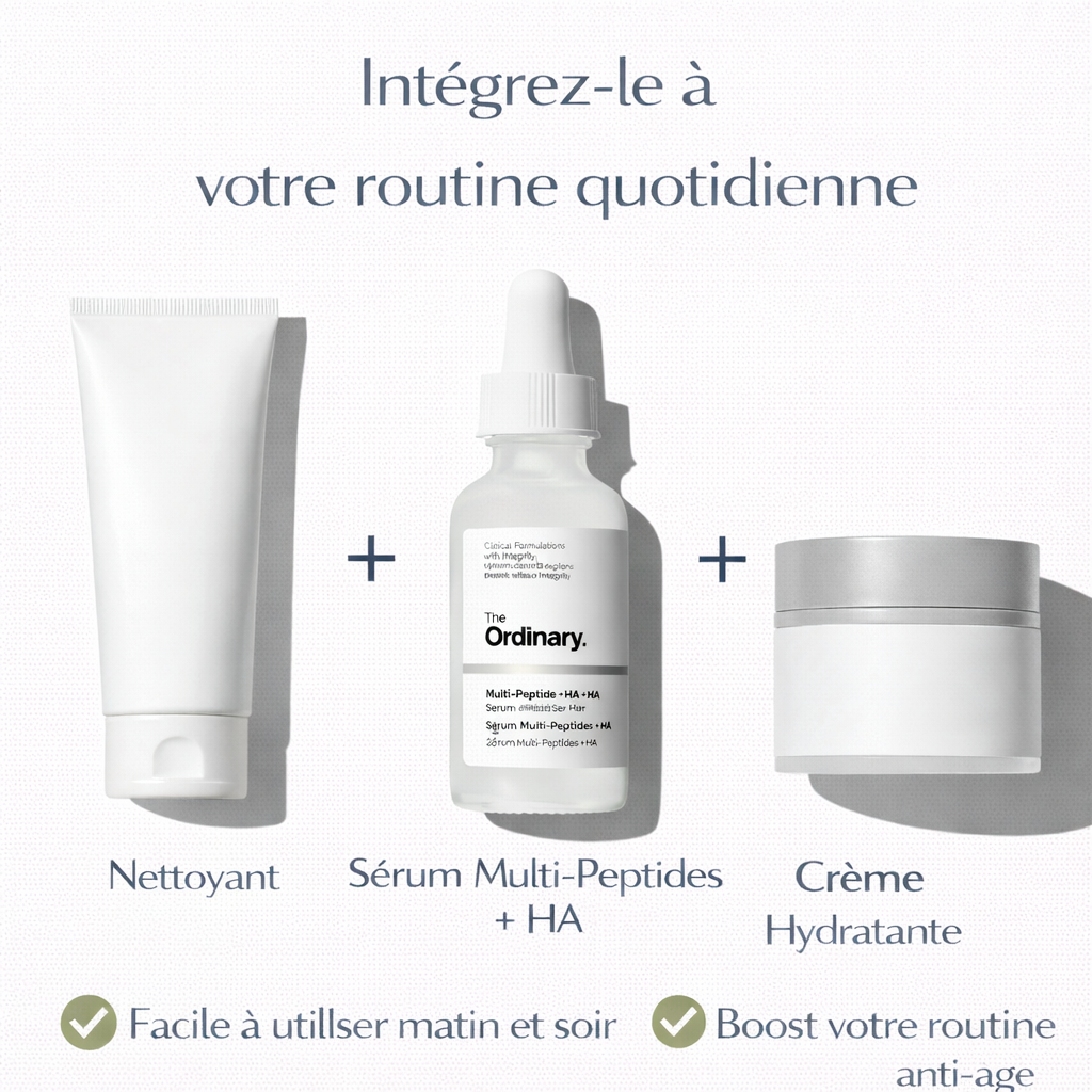 Sérum Multi-Peptides + Acide Hyaluronique The Ordinary (60ml) – Anti-Âge Global & Peau Repulpée