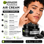 Garnier Pure Active Air Cream – Soin Matifiant Quotidien 3-en-1 AHA + BHA Enrichi En Charbon