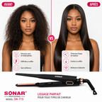 Fer à Lisser Professionnel SONAR SN-715 – Lisseur Céramique Haute Température 950°F