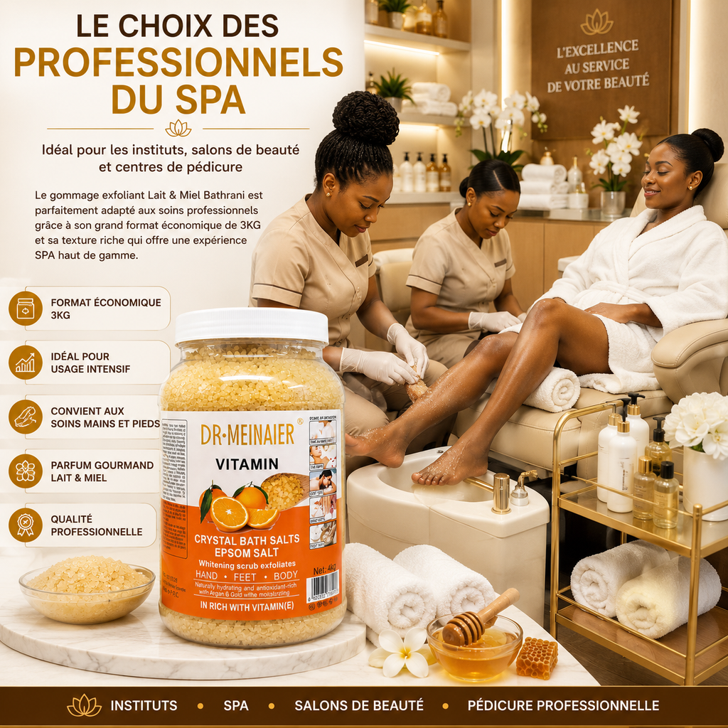 Sels De Bain Epsom Vitamine E 4KG – Bain Relaxant Corps, Mains & Pieds