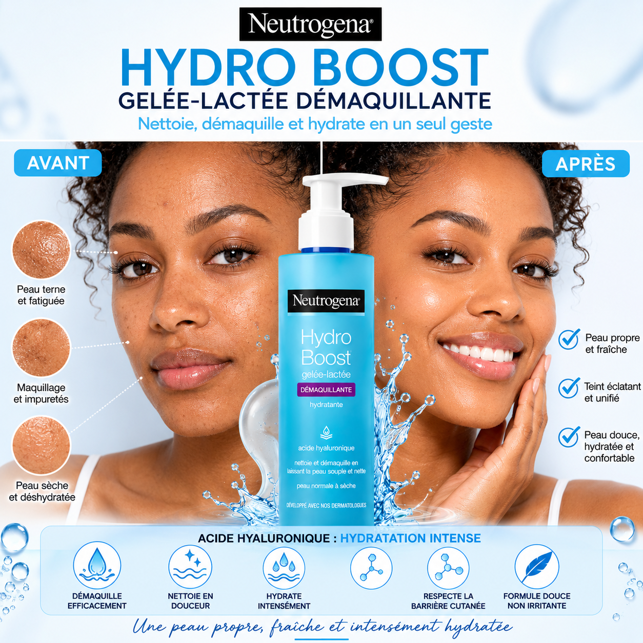 Neutrogena Hydro Boost Gelée-Lactée Démaquillante Hydratante 200ml