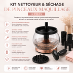 Kit Nettoyeur & Séchage de Pinceaux Maquillage à Piles