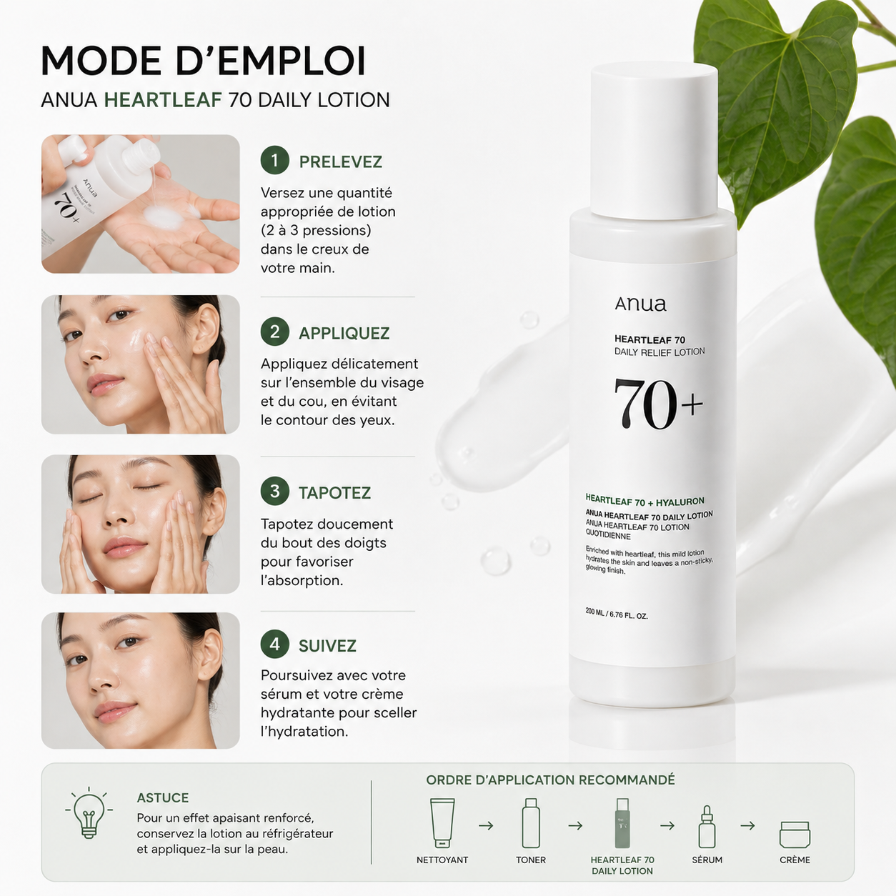ANUA Heartleaf 70 Daily Relief Lotion - Lotion Hydratante Apaisante – 200ml