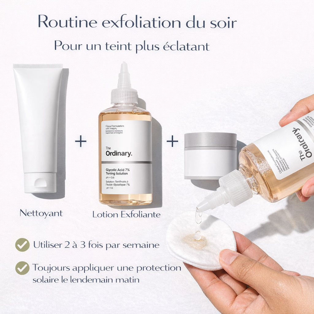 Lotion Tonique Acide Glycolique 7% The Ordinary – Exfolie & Ravive l’Éclat du Teint (240 ml)