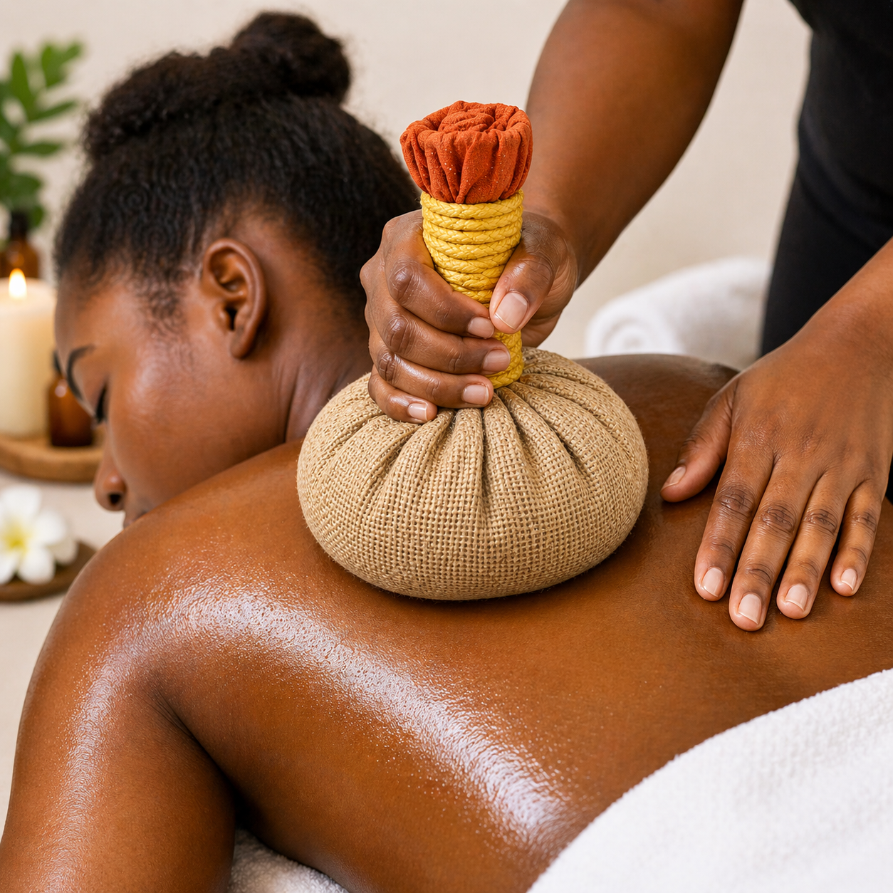 Balle de Massage Chauffante aux Grains, Sel & Herbes Naturelles – Compresse Thermique Relaxante 500g