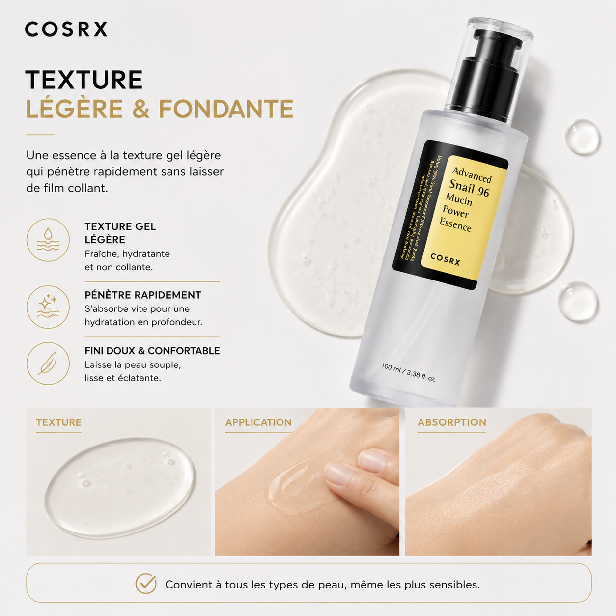 COSRX Advanced Snail 96 Mucin Power Essence – Essence Réparatrice 100ml