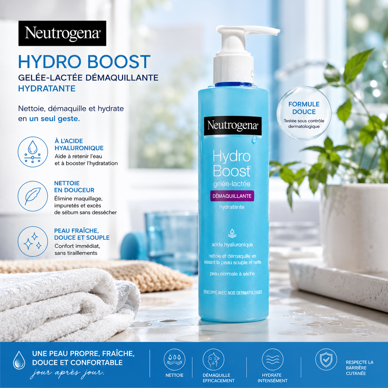 Neutrogena Hydro Boost Gelée-Lactée Démaquillante Hydratante 200ml