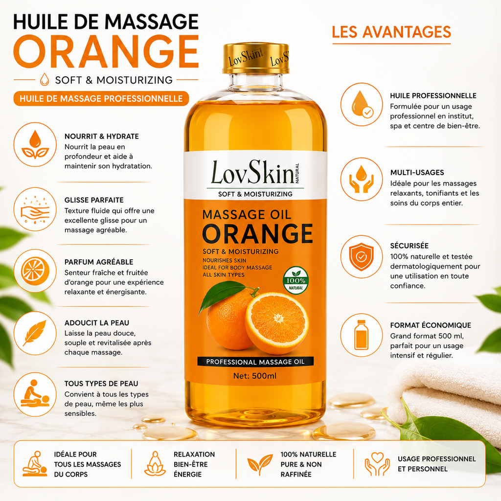 Huile De Massage Orange LovSkin 500 ml